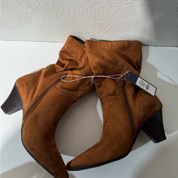 UNIVERSAL THREAD Womens Ada Side Zip Pull On Mid Calf Dress Boot Cognac-various - Picture 9 of 13